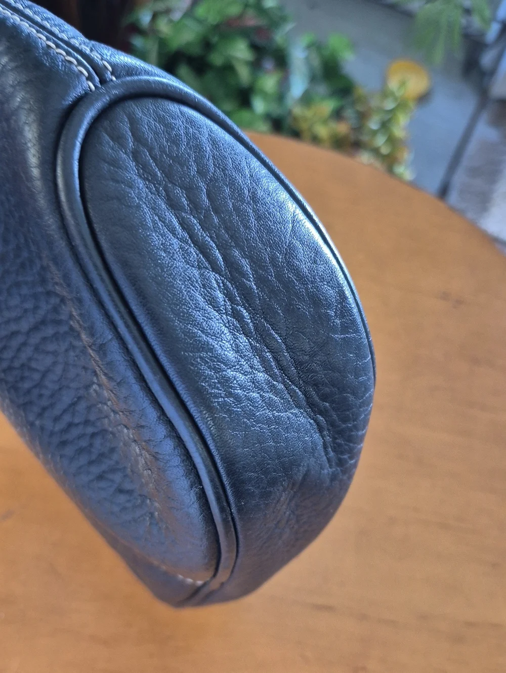 Dooney & Bourke Black and Brown Pebbled Leather Small Hobo